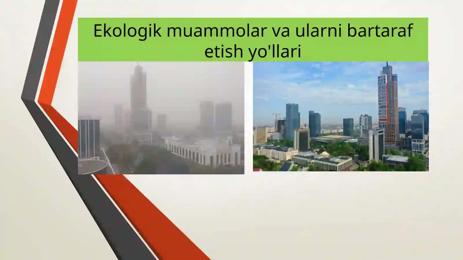 Ekologiyani asrash mavzusidagi slayd 2