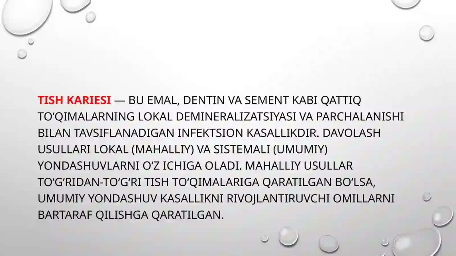 Kariesni mahalliy va umumiy davolash usullari 2