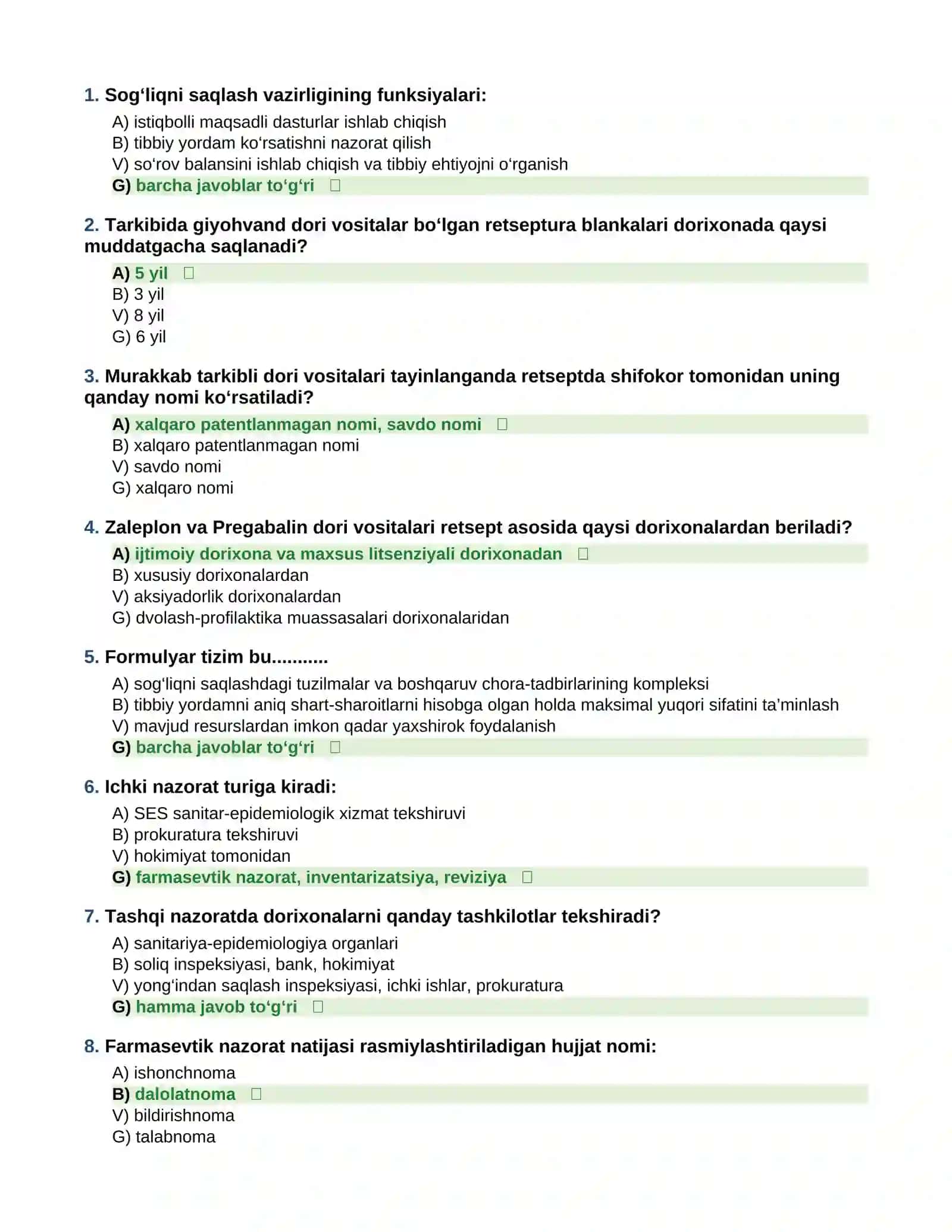 Farmatsiya mutaxassisligi 2