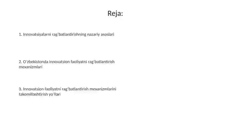 Innovatsion faoliyatni ragʻbatlantirish mexanizmlari 2