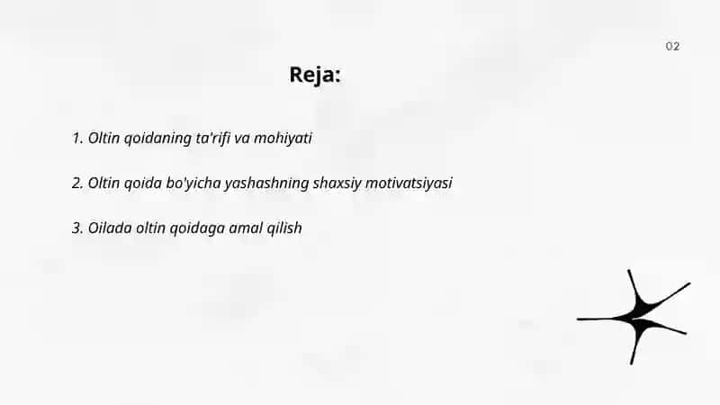 Oltin qoida 2
