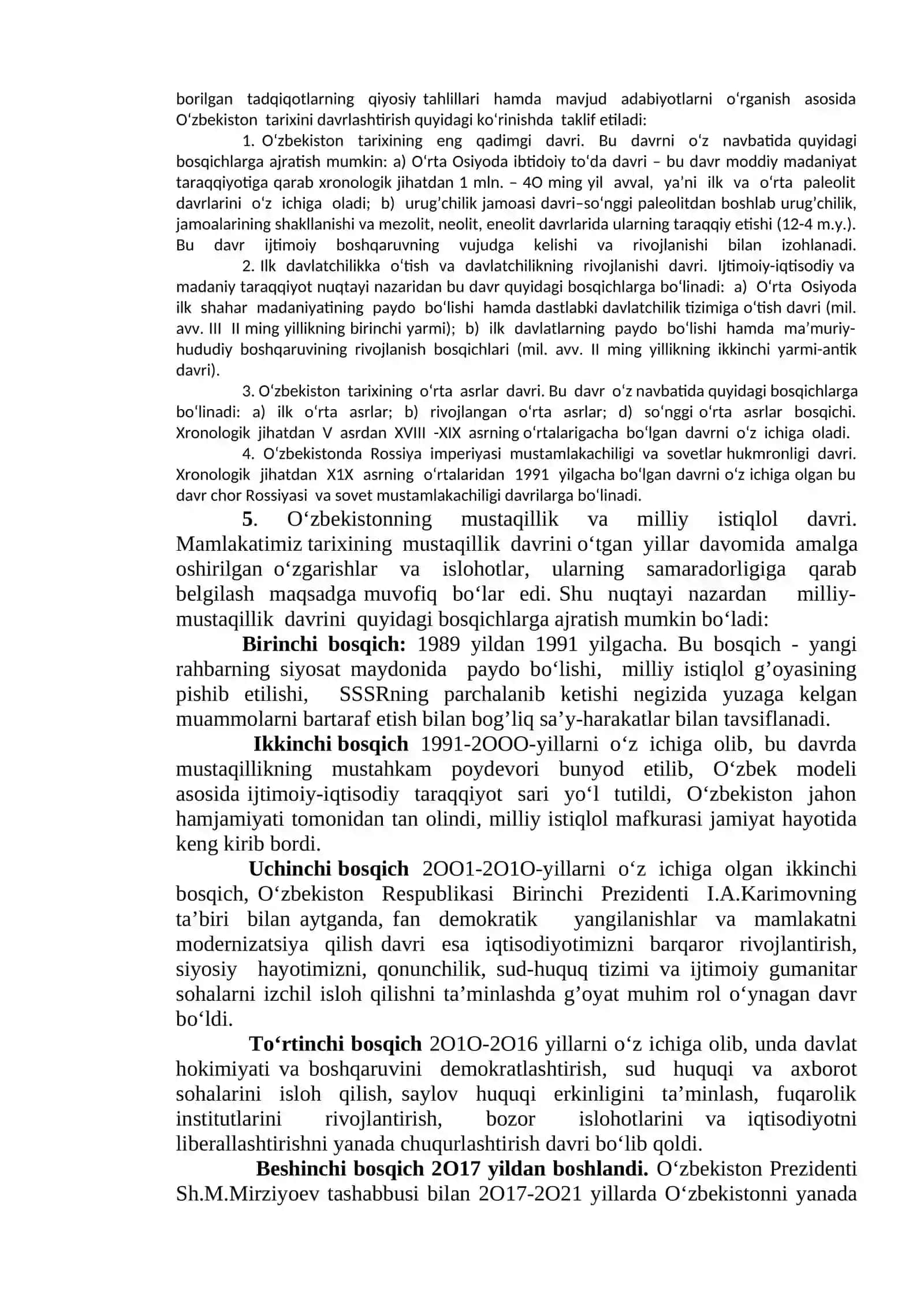 O‘zbekistonning Eng Yangi Tarixi Fanining Predmeti, Maqsadi va Vazifalari 2
