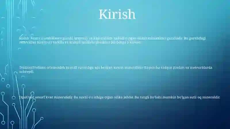 Kvars Guruhi: Tridimit,Opal,Stishovit,Kristobalit,Koesit Haqida 2