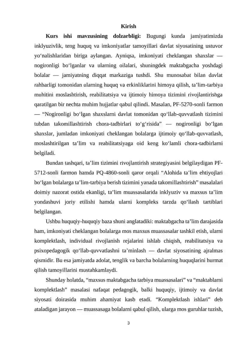 Maxsus maktabgacha tarbiya muassasalarida va maktablarni komplektlash ishlari 2