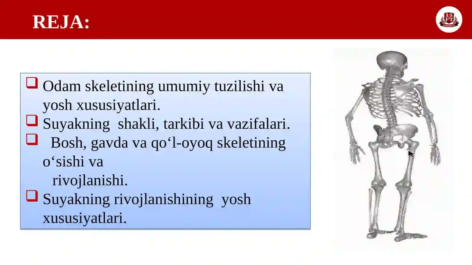 TAYANCH HARAKAT APPARATINING AHAMIYATI VA VAZIFASI. ODAM SKELETINNIG UMUMIY TUZILISHI 2