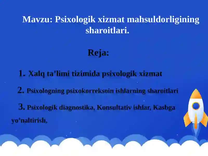 Psixologik xizmat mahsuloti dorligi 2