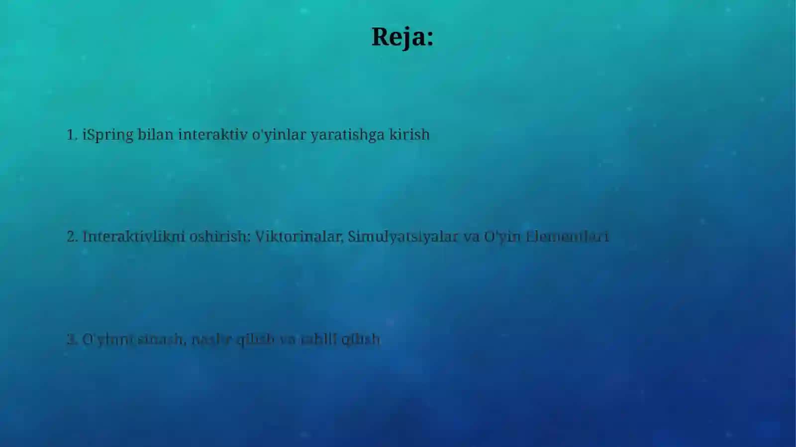 Ispring dasturida interaktiv o‘yinlar yaratish 2