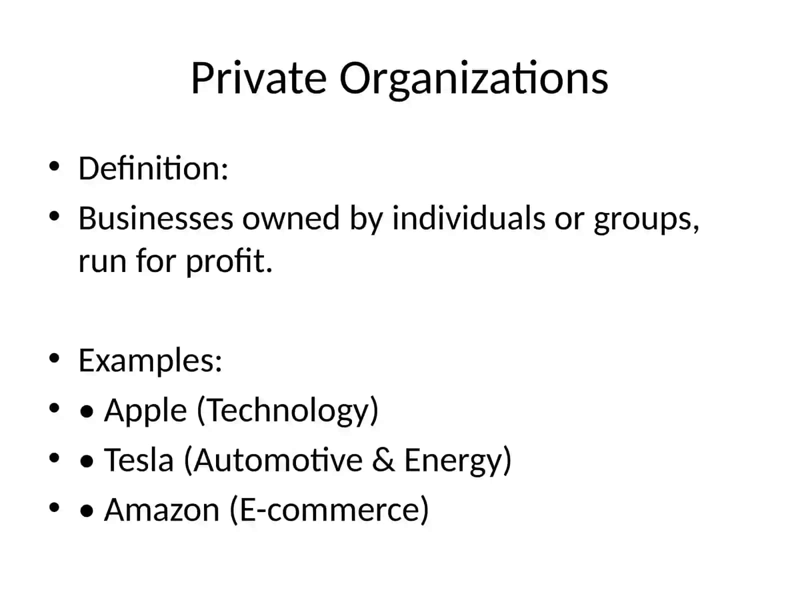 Types of Organizations 2