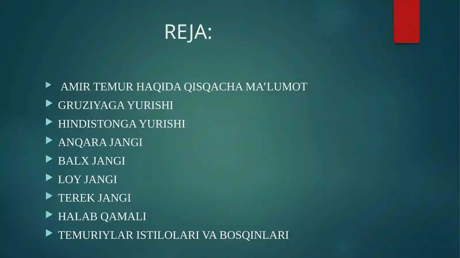 Amir Temur YERIK janglari 2