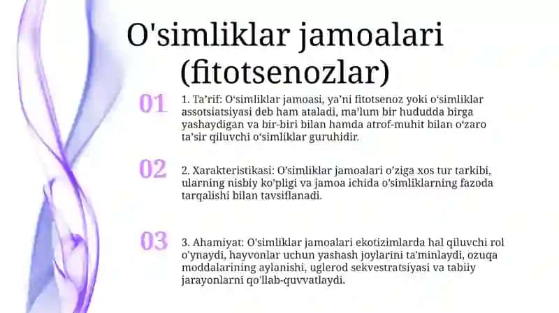 Fitosenozlar,OʻSimliklar Dunyosi Va OʻSimliklar Qoplami Haqida Tushuncha 2