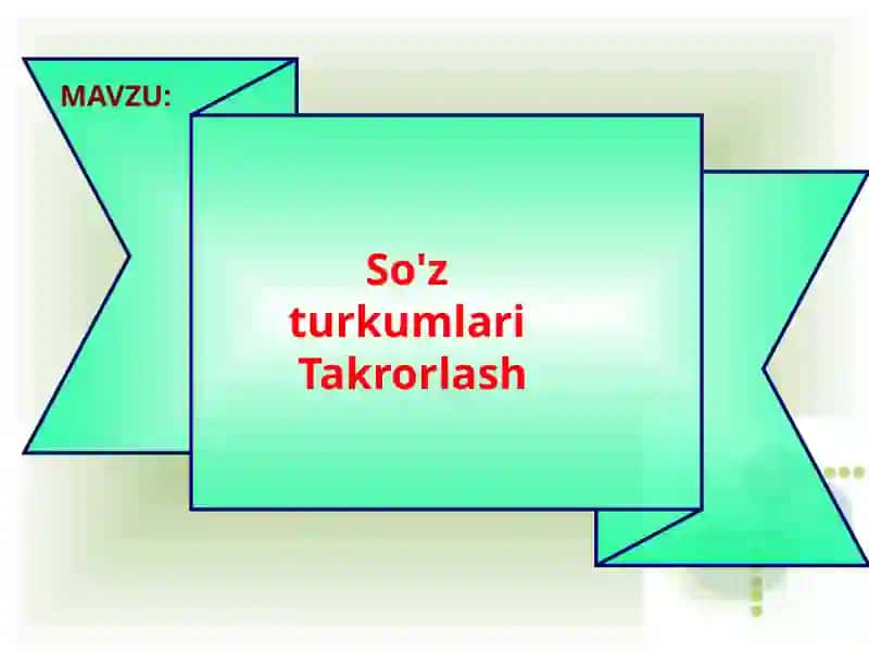 Soʻz turkumlari dars ishlanma 3 -sinf uchun 2