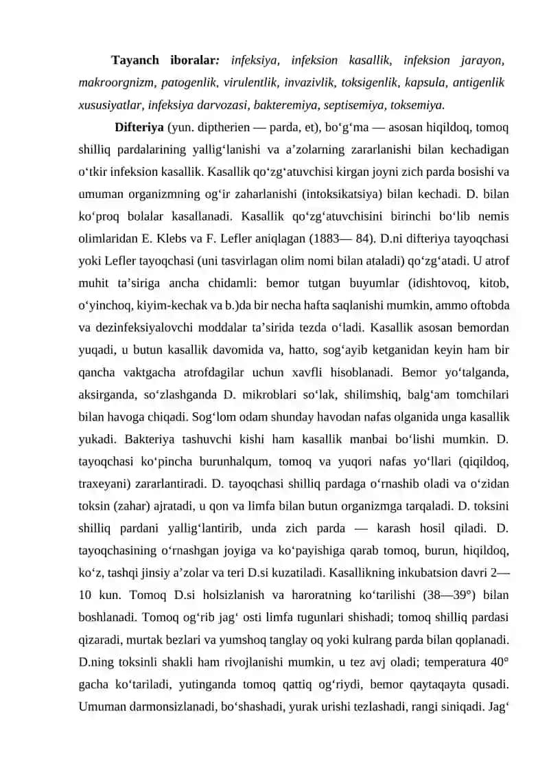 Difteriya kasalligining kelib chiqish sababi va asoratlari 2
