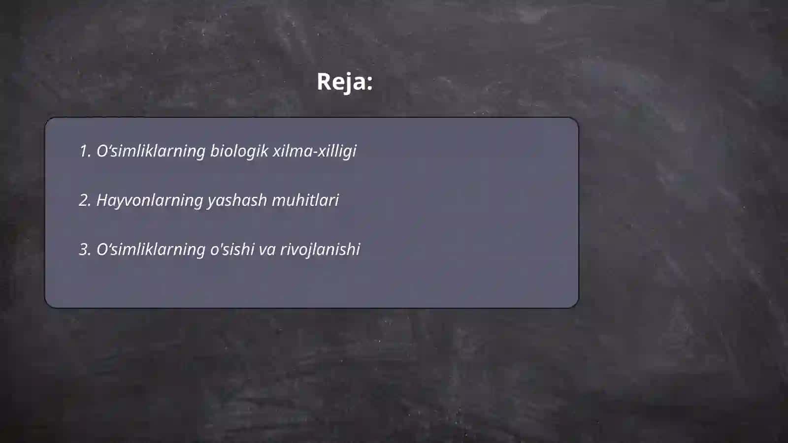 Oʻsimlik va Hayvonot Dunyosi 2