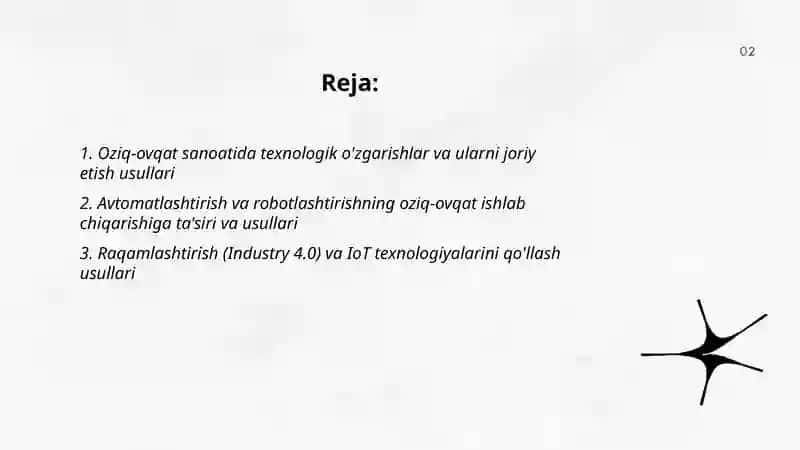 Oziq-ovqat sanoatining oʻzgarishining ularni va usullari 2