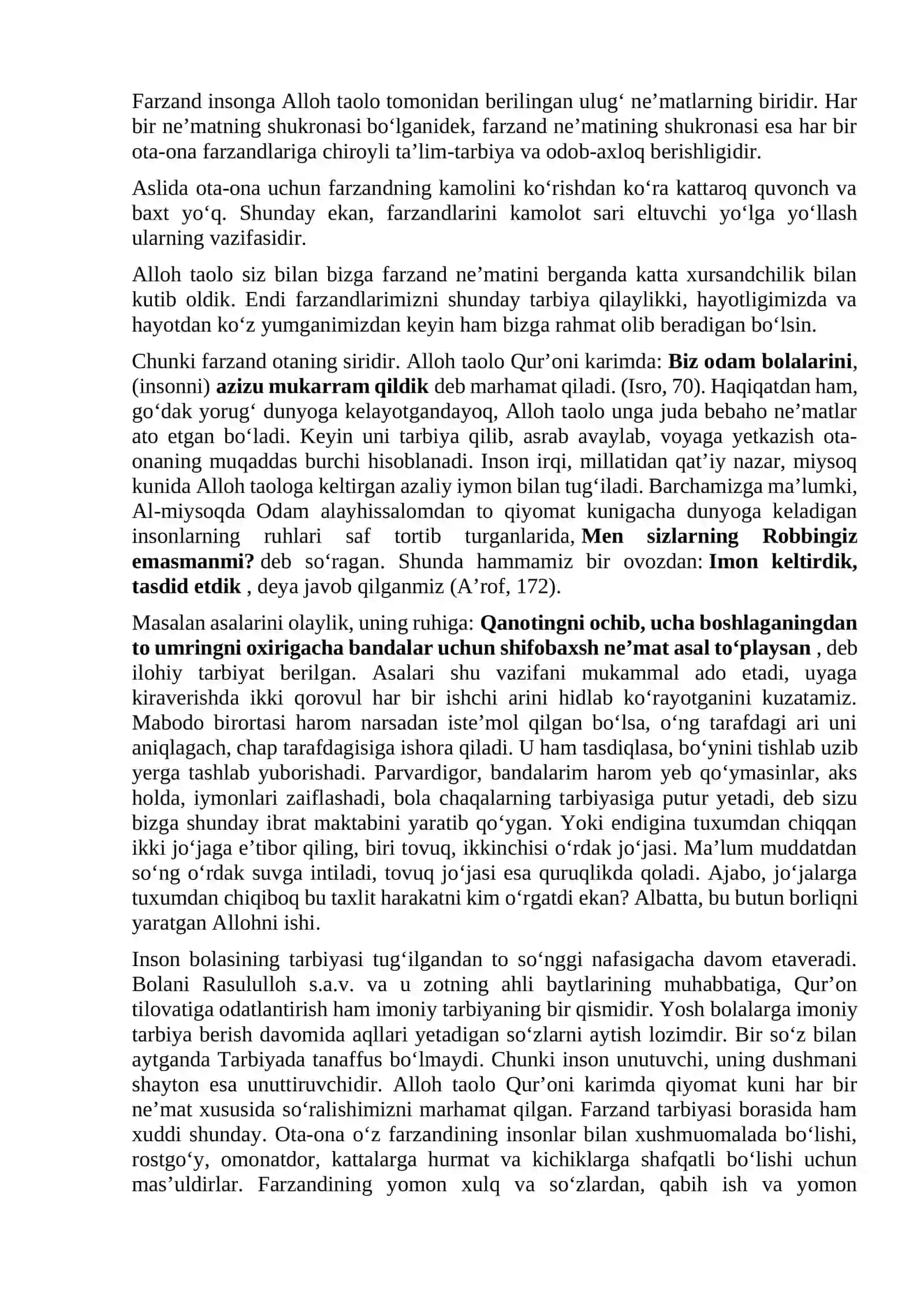 Farzand tarbiyasida yo’l qo’yilgan ma’sulyatsizlik oqibatlari 2