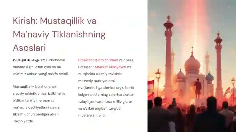 Mustaqillik Yillarida Diniy va Milliy Qadriyatların Tiklanishi 2