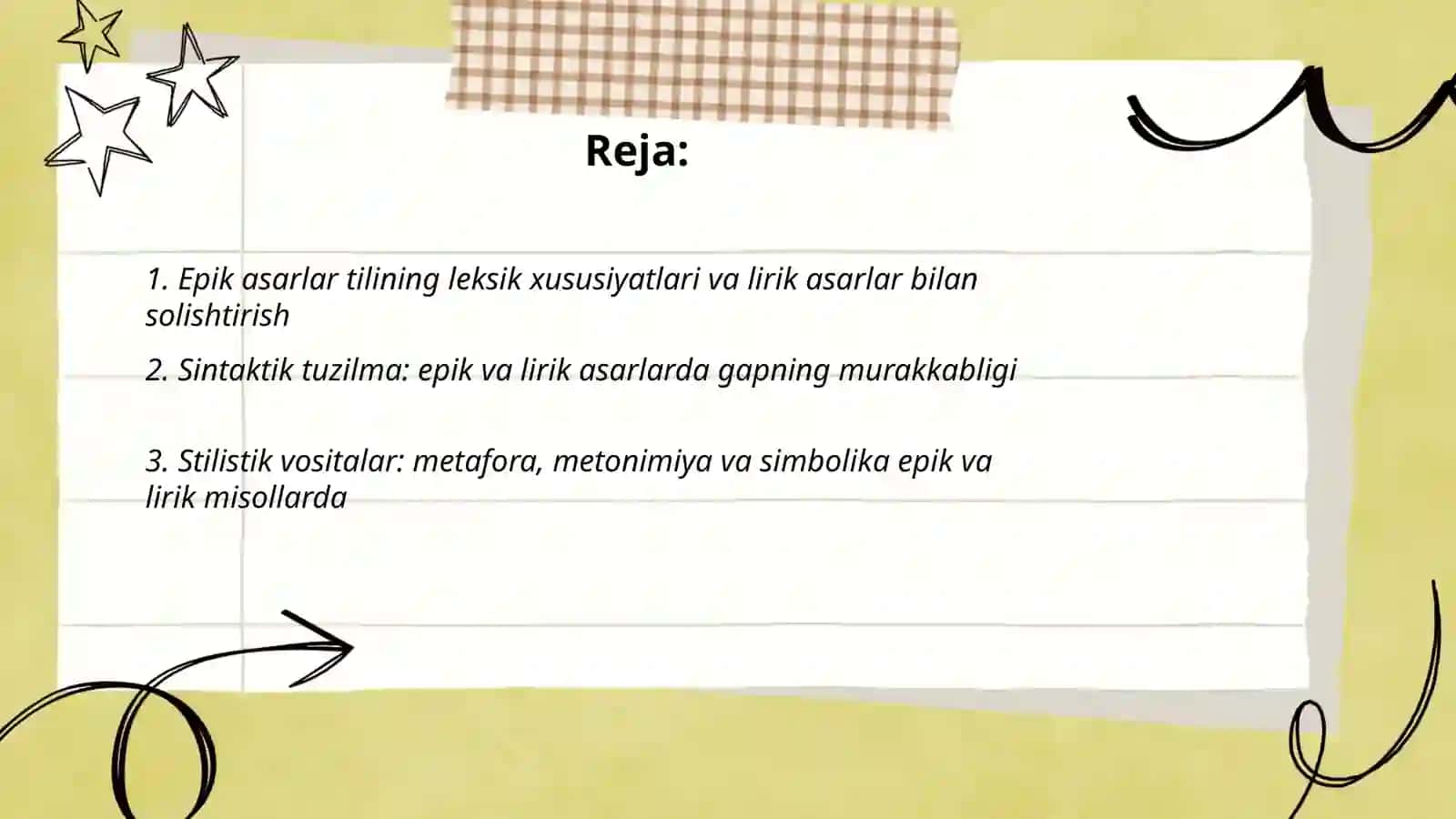 Badiiy asar tili tahlili (epik va lirik asarlar tahlili misolida) 2