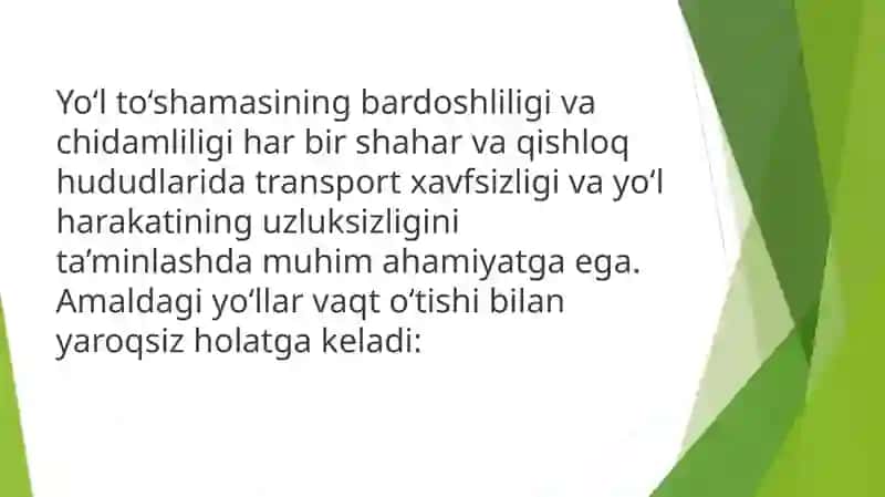 Mavjud yo‘l to‘shamasini kuchaytirishning zamonaviy texnologiyalari 2