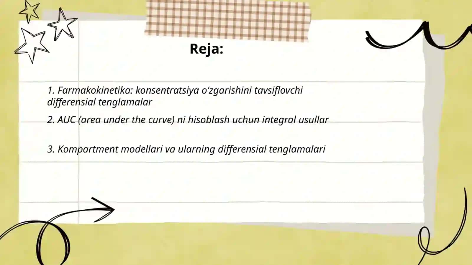 Tibbiyot amaliyotida differentsial-integralni hisoblash 2