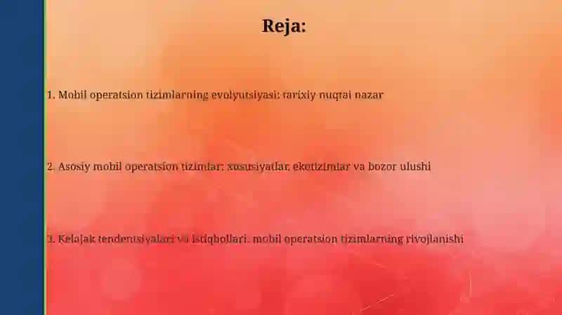 Mobil operatsion tizimlarning rivojlanish tarixi 2
