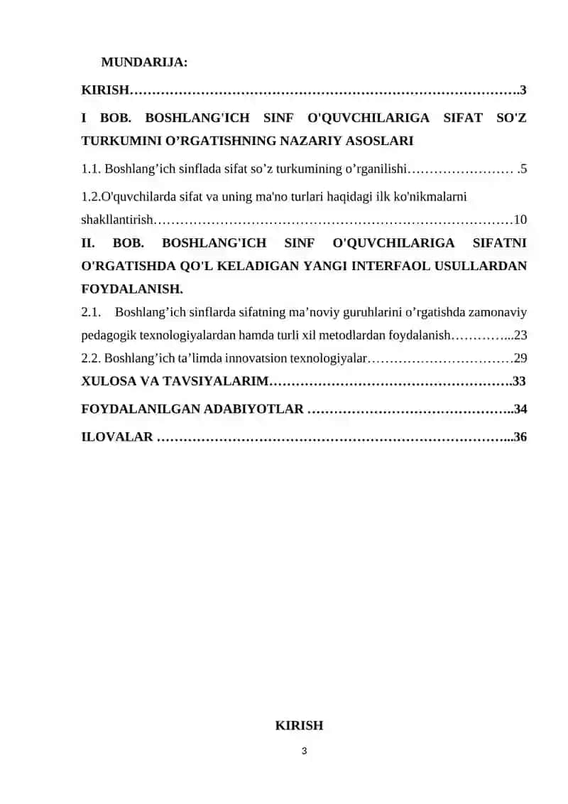 4-SINF ONA TILI DARSLARIDA SIFAT SO’Z TURKUMINI O’RGANISH TIZIMI 2