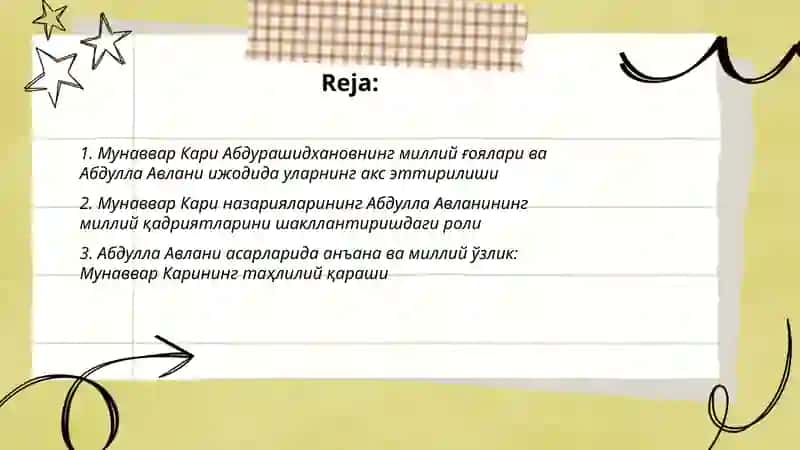 Мунаввар Кари Абдурашидханов и развитие национальных ценности в творчестве Абдуллы Авлани 2