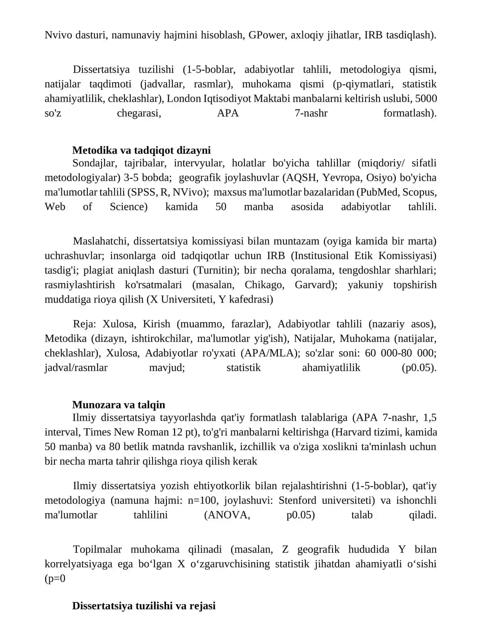 Ilmiy tezis yozish va tayyorlash tartibi 2