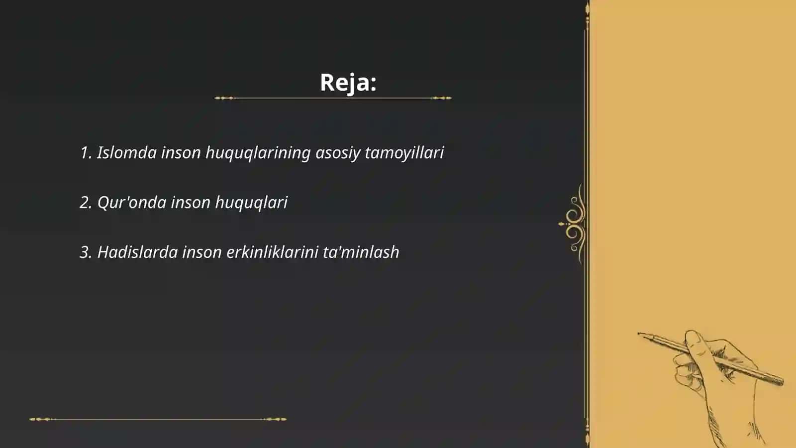 Islomda inson huquq va erkinliklarini ta'minlanishining o'ziga xos jihatlari 2