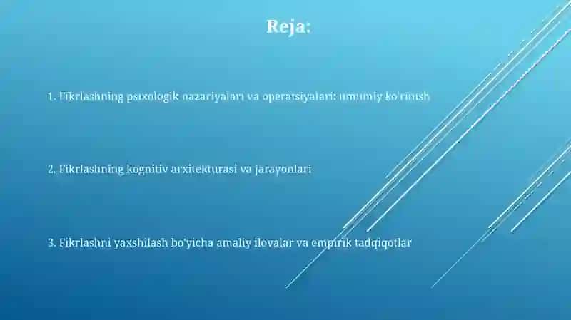 Fikrlashning Psixologik Nazariyalari va Operatsiyalari 2