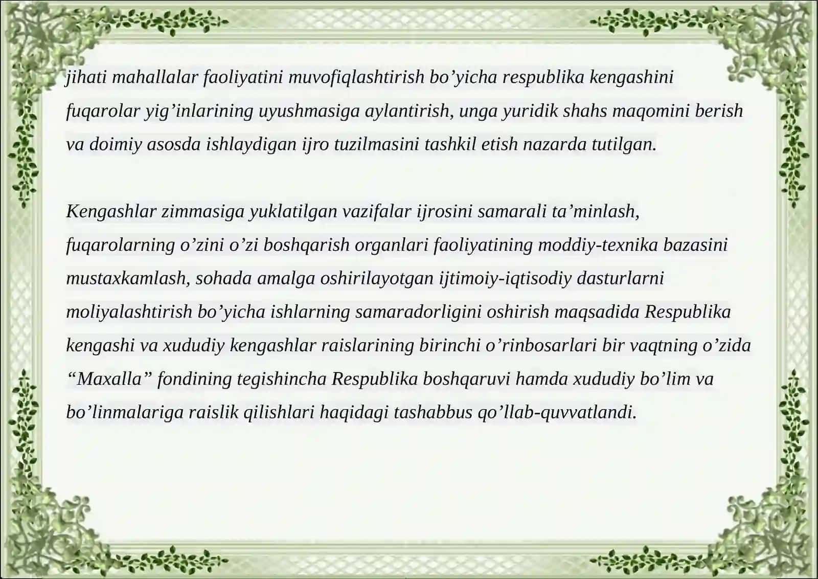 MAHALLA FUQAROLIK JAMIYATI INSTITUTI 2