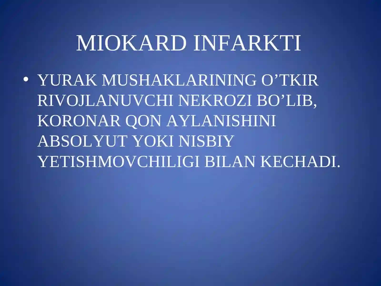 MIOKARD INFARKTI ETIOLOGIYASI, PATOGENEZI. MIOKARD INFARKTIDA QO’LLANILADIGAN DORI VOSITALARI 2