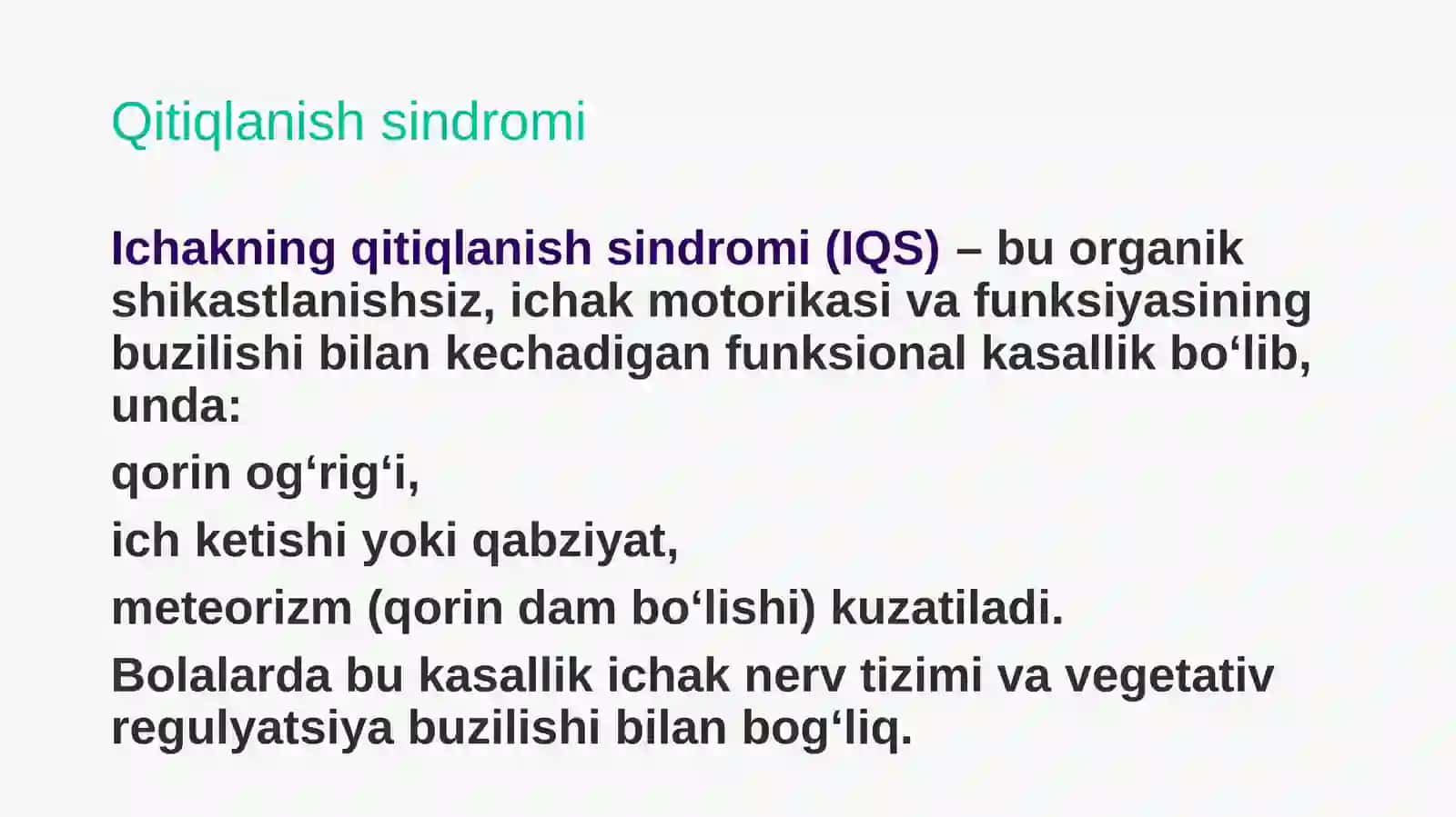 Bolalarda ichakning qitiqlanish sindromi 2