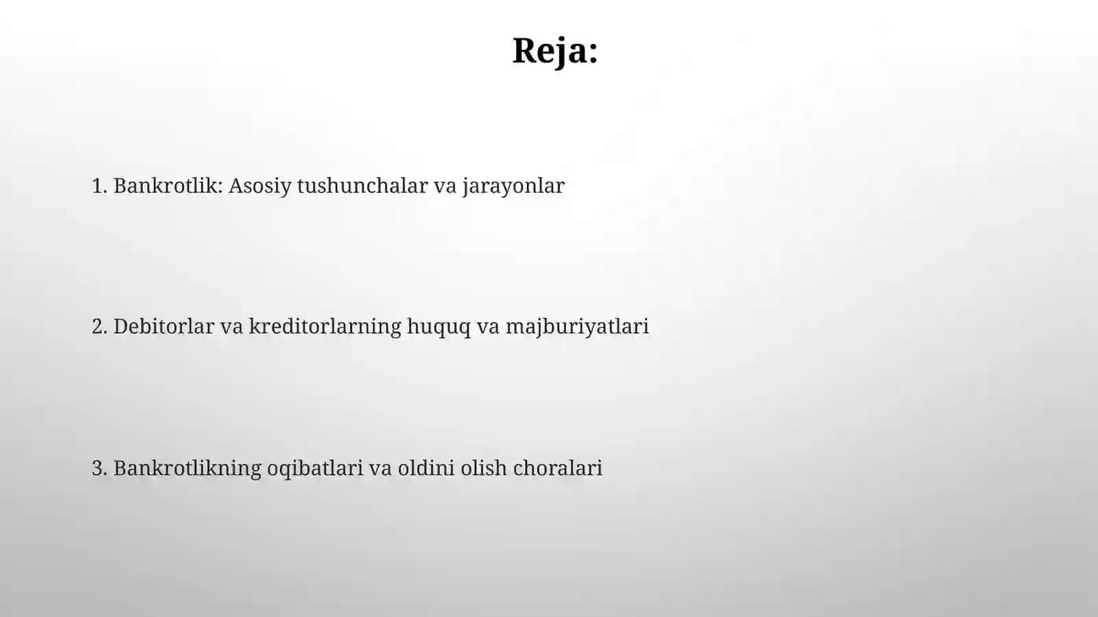 Biznes subyektlarining bankrotligi 2