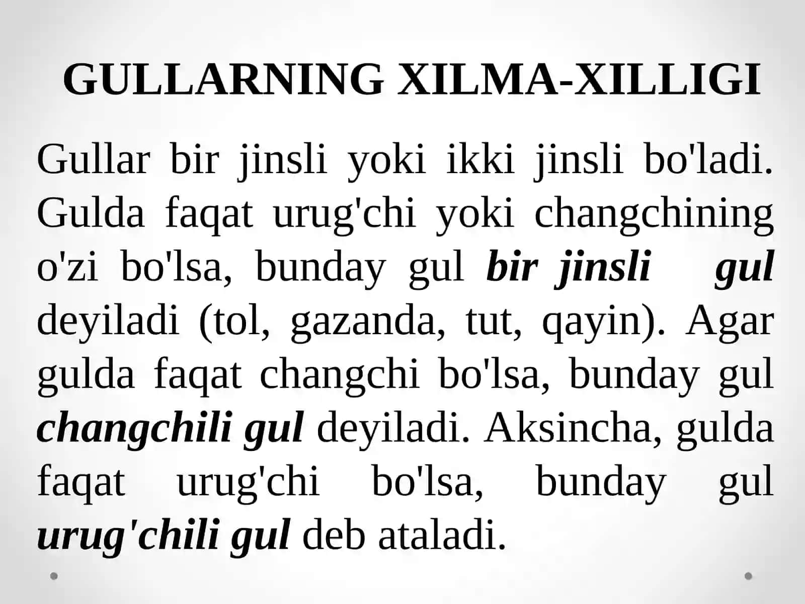 "Ginetsey haqida tushuncha. Uning tuzilishi va vazifasi" 2