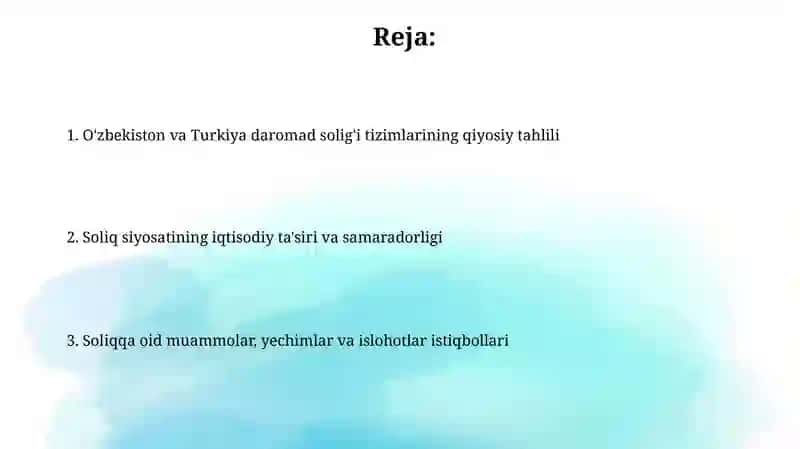 Jismoniy shaxslar daromad soligʻi Oʻzbekiston vaTurkiyatajribasi 2