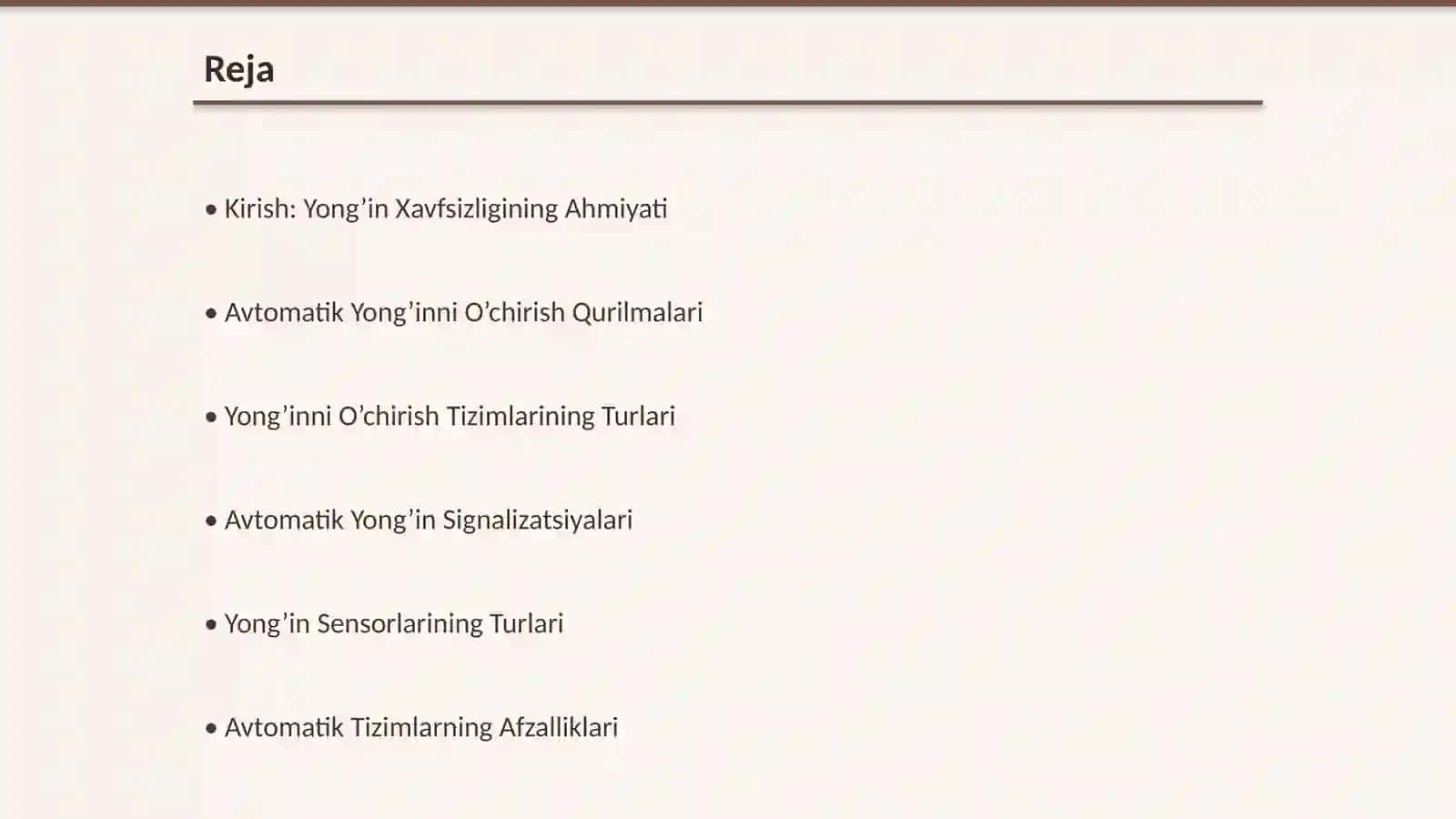 Avtomatik Yong’inni O’chirish Qurilmalari va Signalizatsiyalari 2