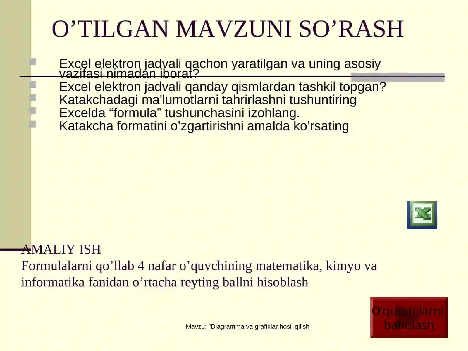 DIAGRAMMA VA GRAFIKLARNI HOSIL QILISH 2