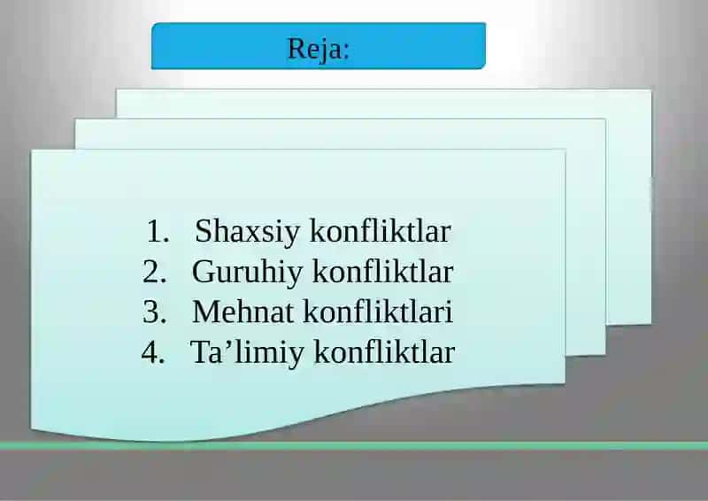 Konfliktlar va ularning turli xil turlari 2