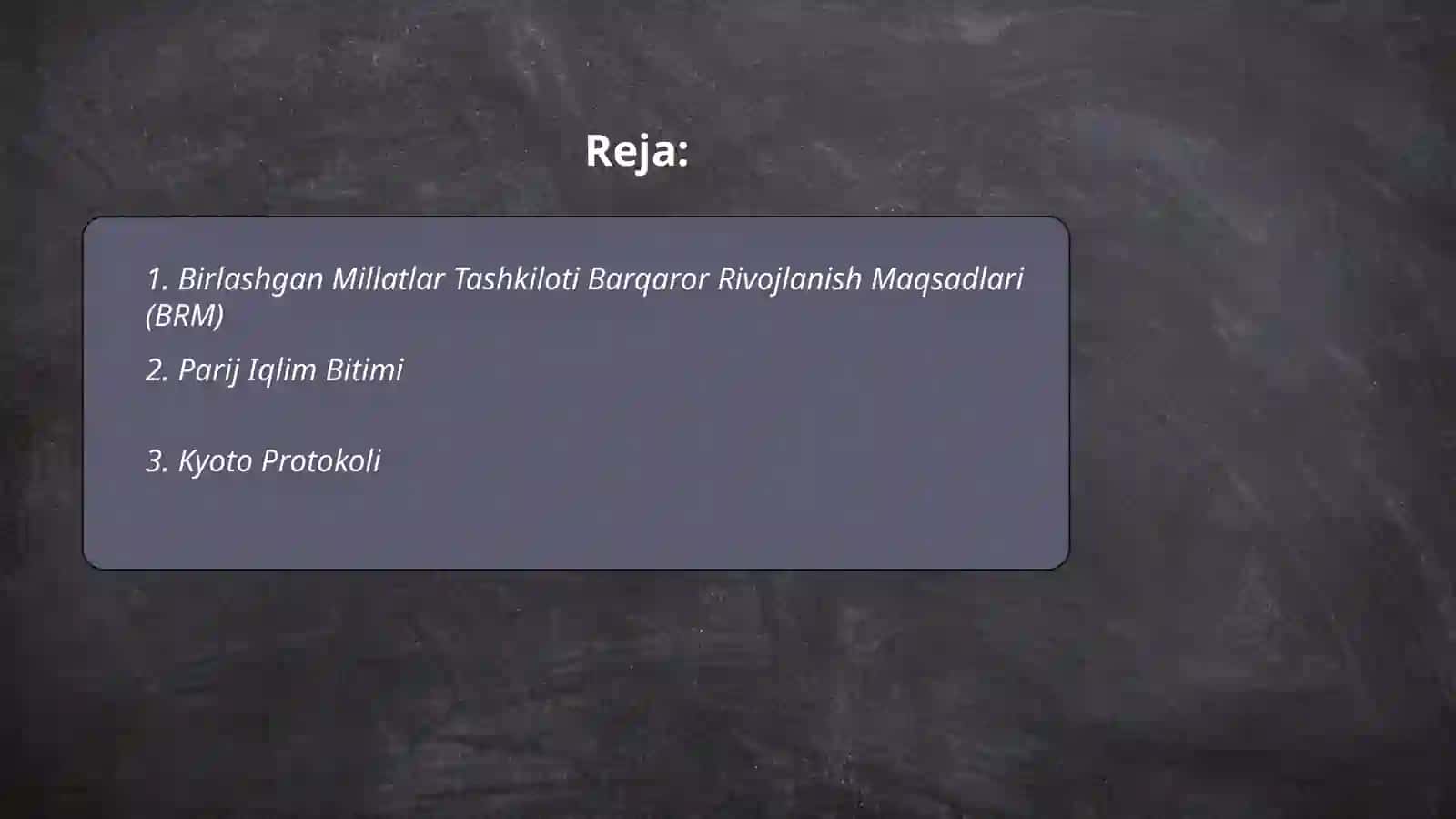 Yashil iqtisodiyotni rivojlantirishga qaratilgan xalqaro meyyoriy xujjatlar 2