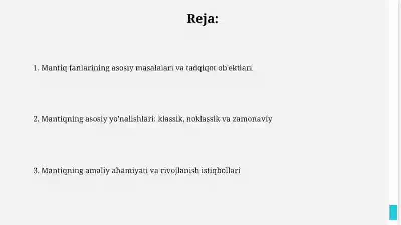 Mantiqiy ilmlarning asosiy masalari va ularni tatqiq etidh masalalari 2