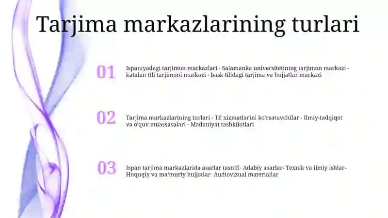 Ispaniya Tarjima Markazlaridagi Asarlar Klassifikatsiyasi 2