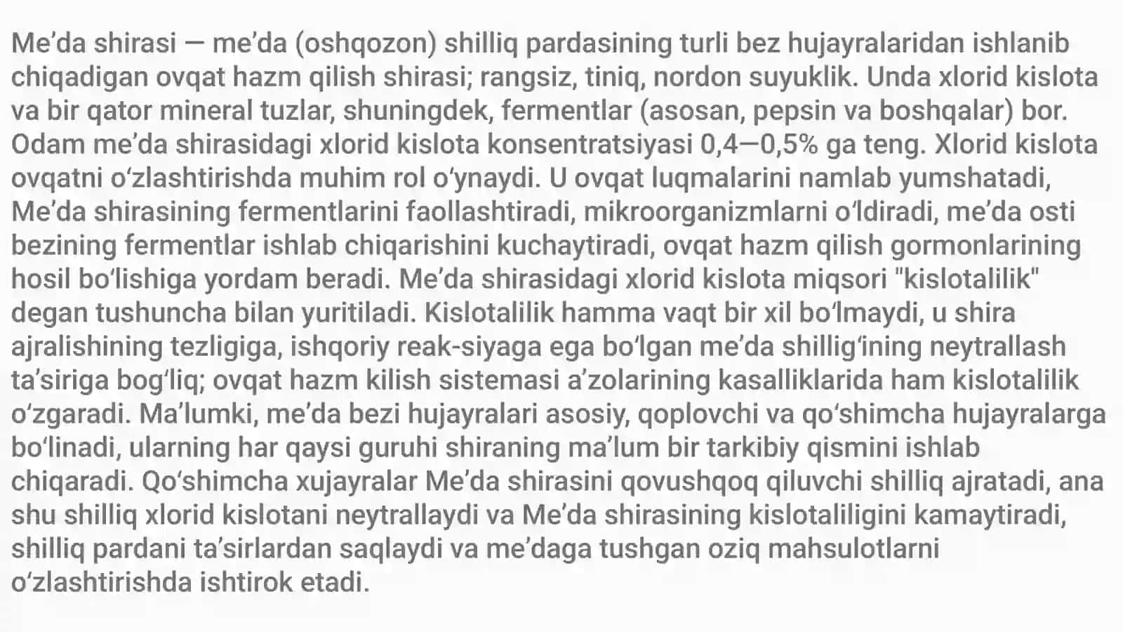 Hazm kanalidagi shiralarni tarkibini aniqlash ajratib olish va tekshirish 2