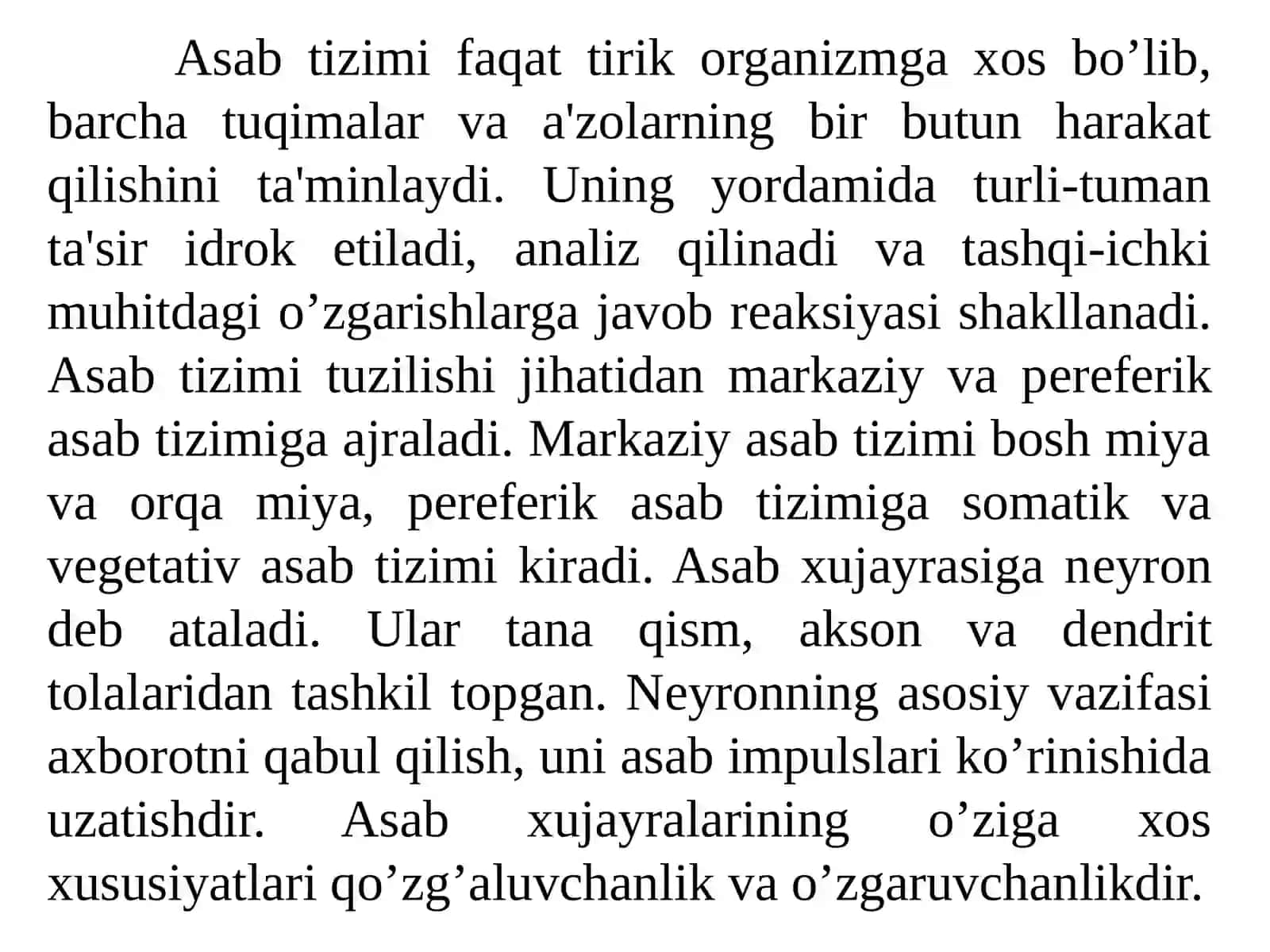 Аsаb tizimi fiziоlоgiyasi vа yoshgа bоg’liq хususiyatlаri. Asab tizimining reflector faoliyati 2