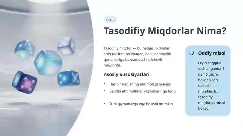 Tasodifiy Miqdorlar Sistemasining Sonli Xarakteristikalari 2