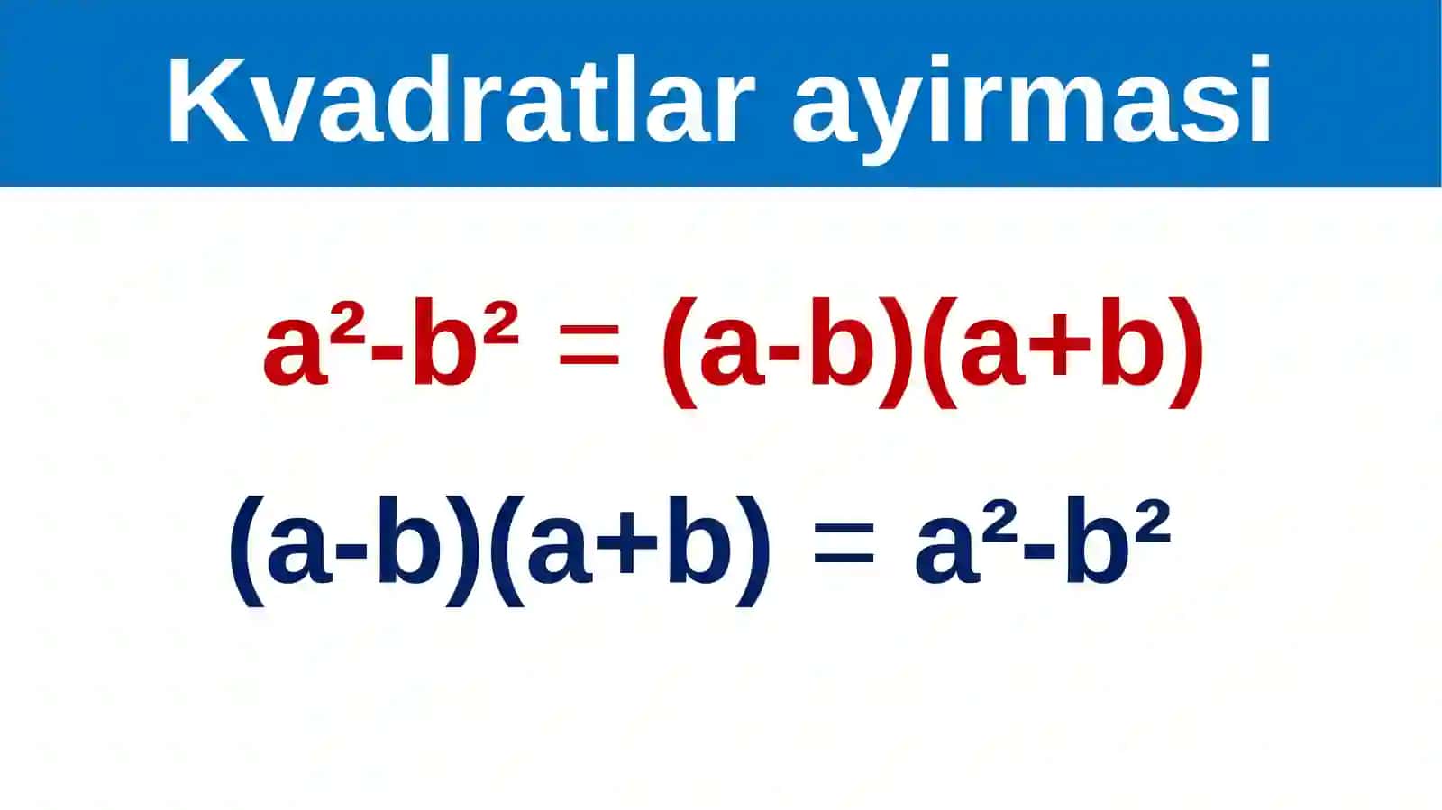 TAKRORLASH (Qisqa ko‘paytirish  formulalarini qo‘llash) 2