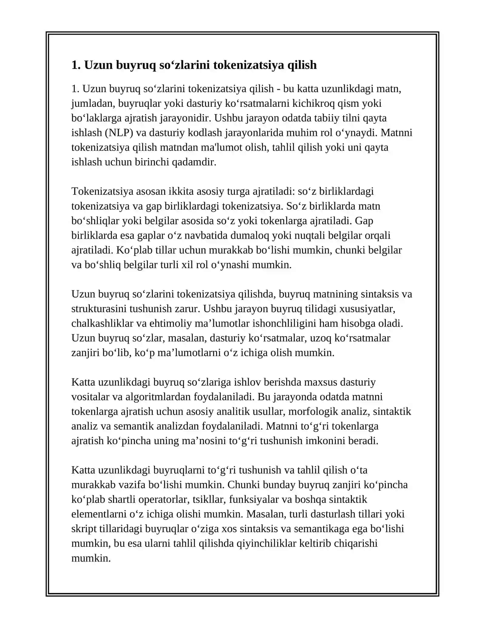 KATTA UZUNLIKDAGI BUYRUQ SO'ZLARIGA ISHLOV BERISH 2