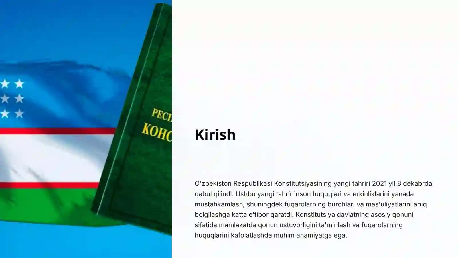 O'zbekiston Respublikasi Konstitutsiyasi 2