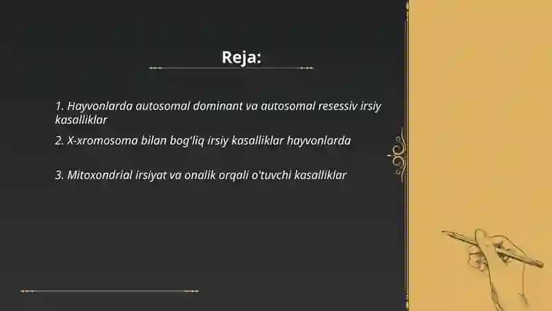 Hayvonlarda irsiyat, irsiy va tug'ma kasalliklar 2