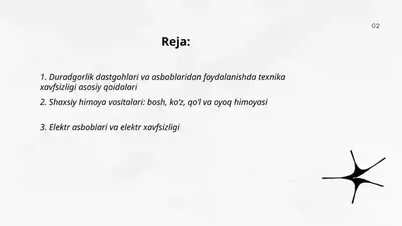 Duradgorlik dastgohlari va asboblaridan foydalanishda texnika xavfsizligi 2