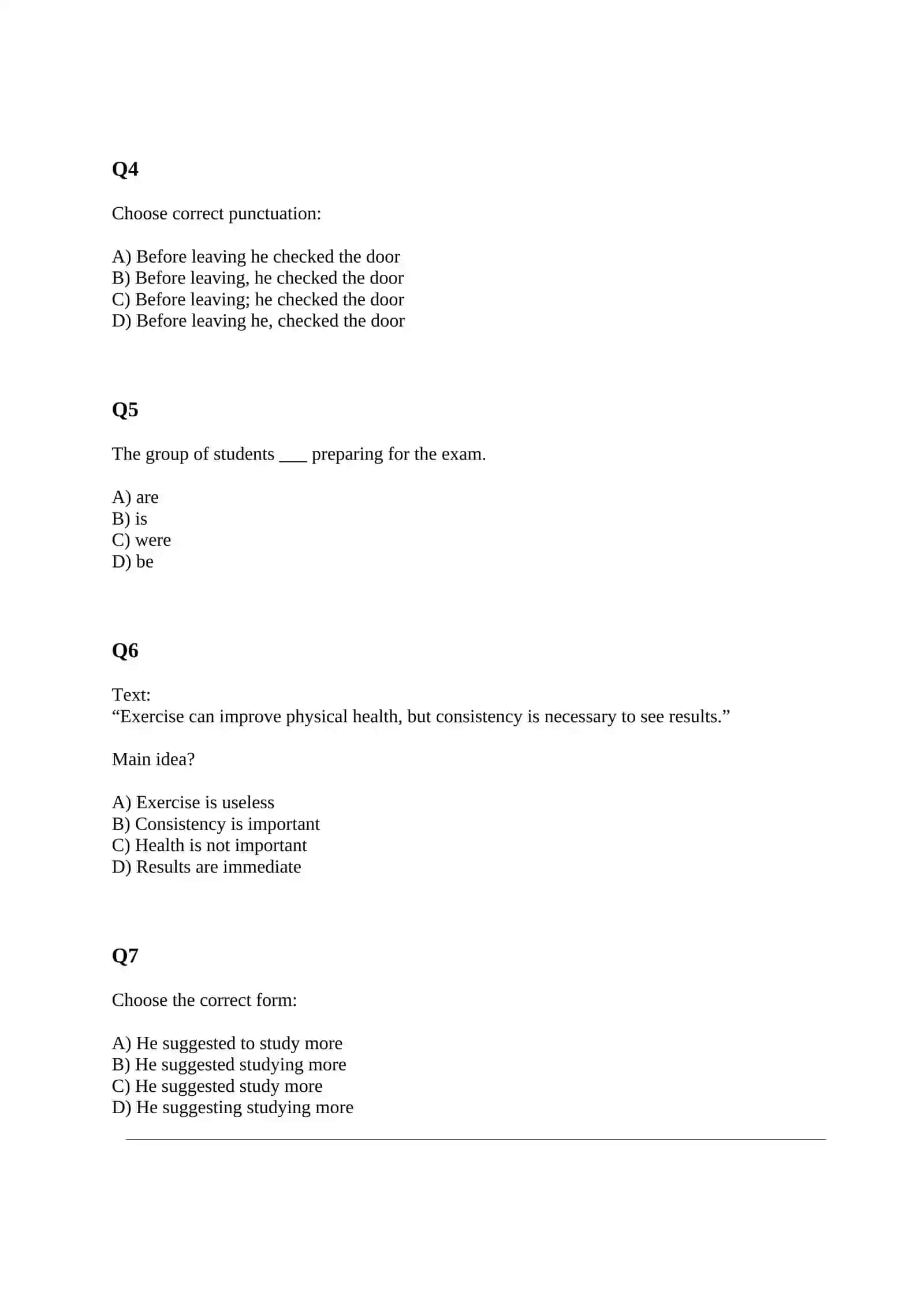 SAT STYLE TEST WITH ANSWERS 2